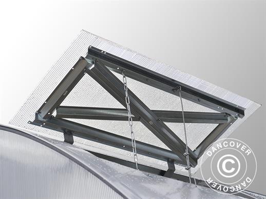 Ventilation window for greenhouse Arrow, 43x96cm, sølv