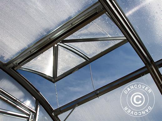 Ventilation window for greenhouse TITAN Arch 130, 40x101 cm, Silver