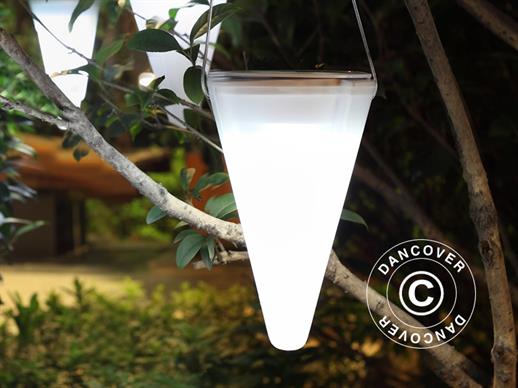 Lampe solaire Hang Creamy LED, 10x10x34cm, Blanc