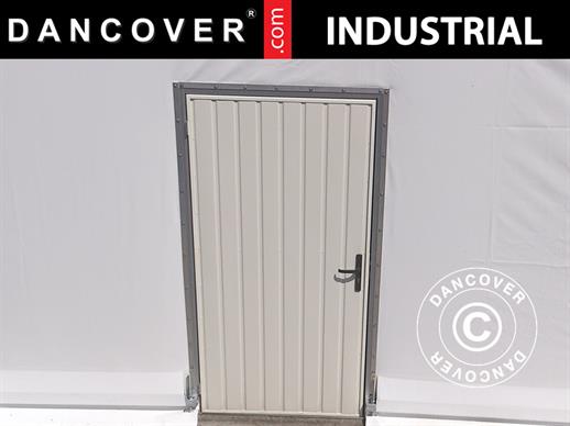 Drzwi metalowe do budynku magazynowego Alu, 0,9x2m, białe