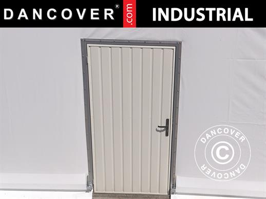 Porte en métal pour hangar de stockage industriel Alu, 0,9x2m, blanc