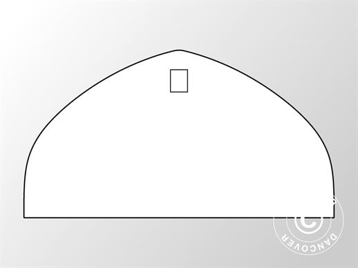 End wall plain for storage shelter/arched tent 8x4.33 m, PVC, White