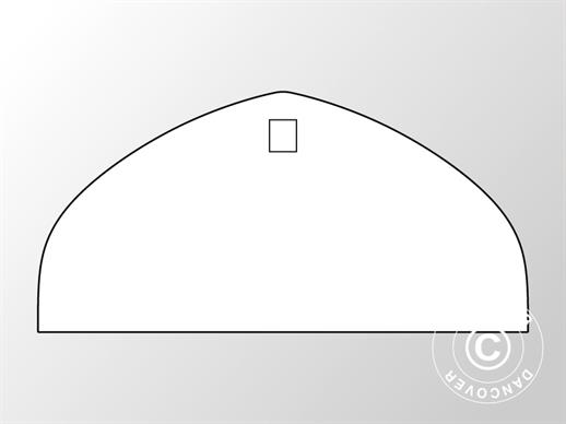 Mur d’extrémité lisse pour tente de stockage/tunnel agricole 9x4,42m, PVC, Blanc