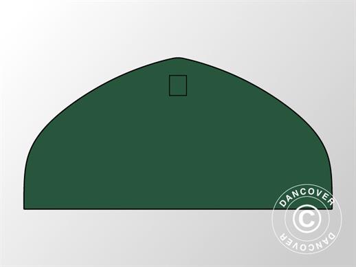 End wall plain for storage shelter/arched tent 9x4.42 m, PVC, Green