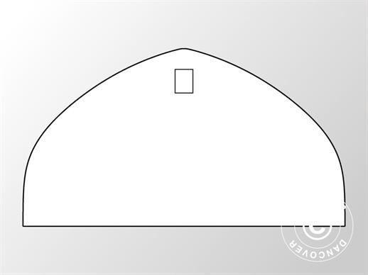 End wall plain for storage shelter/arched tent 10x5.54 m, PVC, White