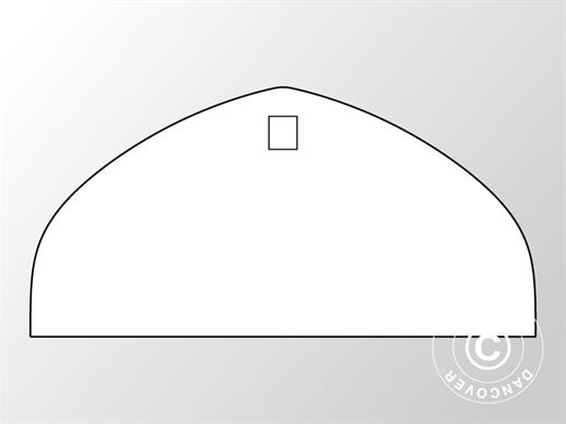End wall plain for storage shelter/arched tent 15x7.42 m, PVC, White