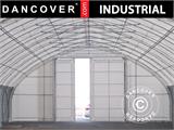Portone scorrevole 3x3m per capannone tenda/tunnel agricolo 10m, PVC, Bianco