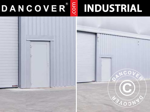 Metal door for industrial storage shelter Steel, 0.9x2 m, Grey