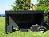 Seitenwand-Sichtschutz für bioklimatischen Pavillon pergola San Pablo, 3m, schwarz