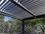 Seitenwand-Sichtschutz für bioklimatischen Pavillon pergola San Pablo, 3m, schwarz