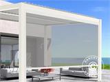 Seitenwand-Sichtschutz für bioklimatischen Pergola Pavillon San Pablo, 3m, Weiß/Hellgrau
