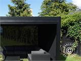Elektrische Seitenwand für bioklimatischen Pergola Pavillon San Pablo, 4m, Schwarz