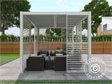 Louvre wall f/bioclimatic pergola gazebo San Pablo, 0.90x2.175 m, White