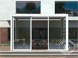 Skyvedørsett m/glass til pergola San Pablo, 4m, Hvit