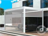 Elektrische Seitenwand für bioklimatischen Pergola Pavillon San Pablo, 3m, Weiß/Hellgrau