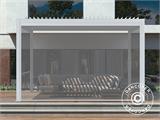 Elektrische Seitenwand für bioklimatischen Pergola Pavillon San Pablo, 3m, Weiß/Hellgrau