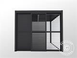 Set kliznih vrata s lamelama za pergola sjenicu San Pablo 3m, 0,92x2,18m, Crna