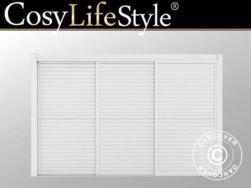 Set kliznih vrata s rešetkama za pergolu sjenicu San Pablo 4m, 1,25x2,18m, Bijela