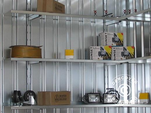 Hyllesystem til container Rigel, 1x0,42m, sølvfarget, 3 stk.