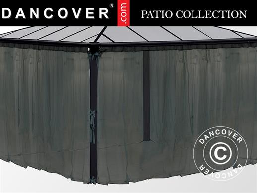 Mreže za komarce, za sjenicu Palermo i Martinique, 4 kom, Crna