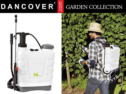 Backpack watering tank w/manual pump, 16L, White ONLY 1 PCS. LEFT