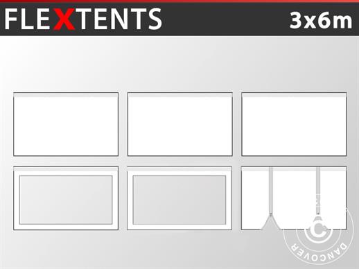 Sidovägg kit för Snabbtält FleXtents® Xtreme Heavy Duty PVC 3x6m, Vit
