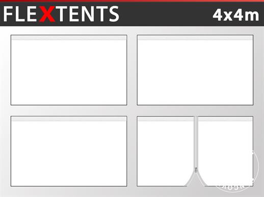 Seitenwand-Set für das Faltzelt FleXtents 4x4m, Weiß