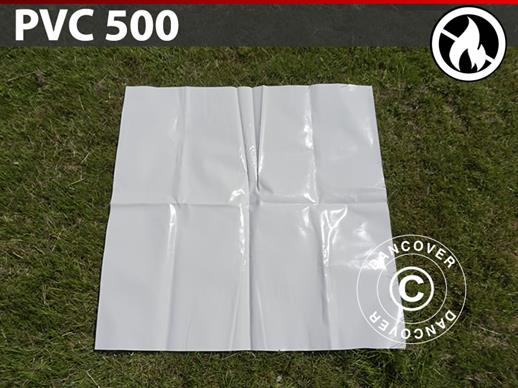 Pièce de rechange PVC pour vos tentes de réception avec retardateur de flammes, 500g/m², 1x1m, blanc