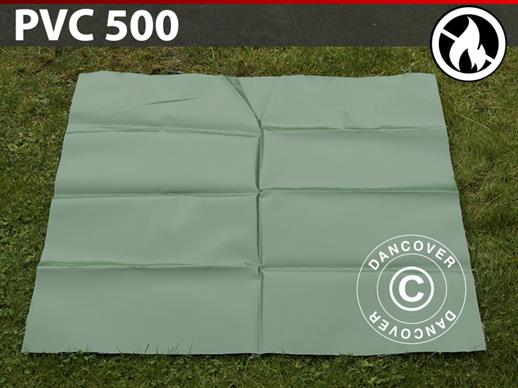 Pièce de rechange PVC pour vos tentes de stockage avec retardateur de flammes, 500g/m², 1x1m, Vert