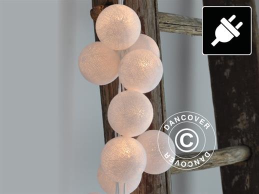 Happy Lights Catena di luci, 35 palline, bianco/crema colorata