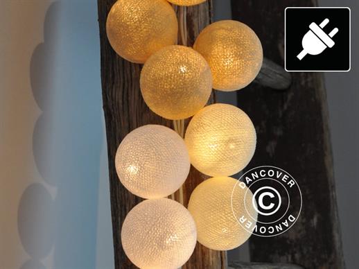 Happy Lights Cadena de luces, 35 bolas, de color beige / crema de color