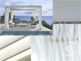Seitenwänden+Moskitonetze für bioklimatischen Pergola Pavillon San Marino, 3x6m, Weiß