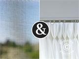 Sidewall kit+Mosquito net f/bioclimatic pergola gazebo San Marino, 3x6 m, White