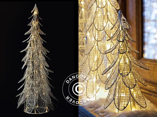 LED Christmas tree, Siv, 26 cm, White