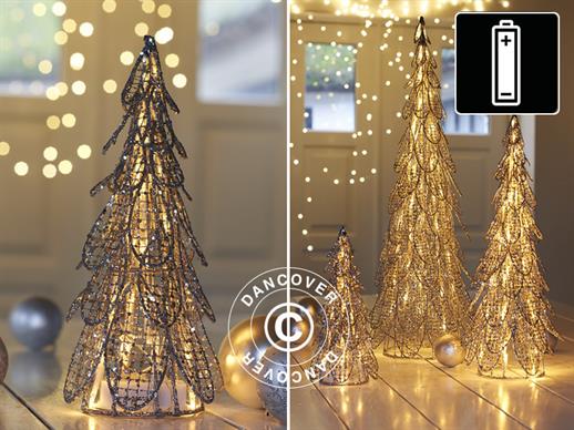 LED Christmas tree, Siv, 26 cm, Grey