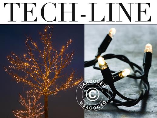 LED Lampiņu virtene, Tech-Line, 30m, Silti Balta