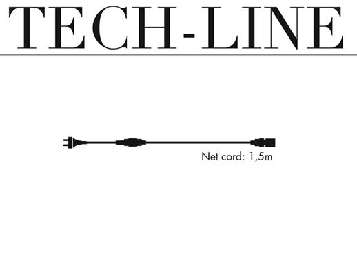 Verlengsnoer met stekker Tech-Line, 1,5m NOG SLECHTS 1 ST.