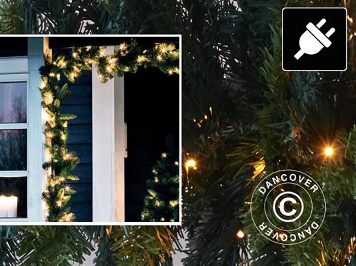 LED Kerstslinger, 4,8m, Groen/Warm Wit