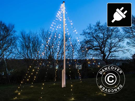 Vlaggenmast Kerstmis LED-verlichting, David, 10x7m, Warm Wit, NOG SLECHTS 1 ST.