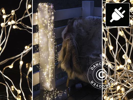 Guirlandes LED, Knirke, 15x1,5m, Blanc chaud