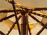 LED solljusslinga till parasoll, Knirke, 8x1,5m, Varm vit