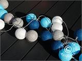 Ljusslinga, 30 bollar, Aquarius, LED, Blå mix, BARA 2 ST. KVAR