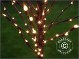 Árvore de decoração com luz LED, 1,1m, 80 LED, Branco Quente