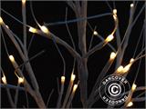 Árvore bétula de decoração com luz LED, 1,5m, branco quente, 72 LED