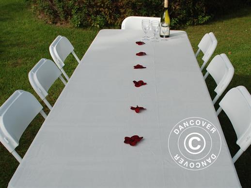 Toalha de mesa em veludo 1,5x10m, Branco, APENAS 1 UNID. RESTANTE