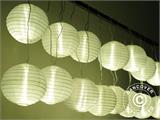 Cadena de luces con 15 bolas, 17m, Blanco