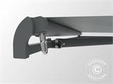 Awning w/crank handle, 3.95x2.5 m, Grey/Grey Frame