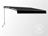 Markise mit Handkurbel, 2,95x2,5m, Schwarz/Schwarz Rahmen