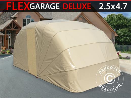 Hopfällbart garage (Bil), 2,5x4,7x2m, beige