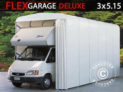 Garage tunnel pliable (Caravane), 3x5,15x3,6m, Blanc